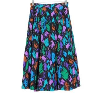 Distinction Rayon Multicolor Pleated Skirt Womens 10